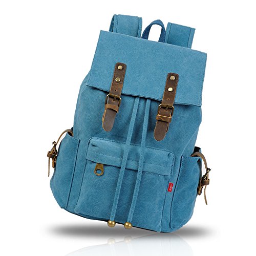 FANDARE Retro Laptop Notebook Rucksack Geeignet für bis zu 16 Zoll Damen Herren Schulrucksack für die Schule Wandern Daypack Leinwand - 5