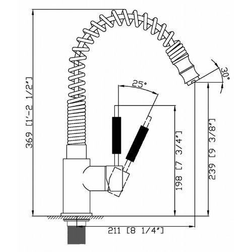 Enki Küche Spültischbatterie Pull Out Spray Düse Schwarz & Chrom Modern Neue Swiss Pro - 6