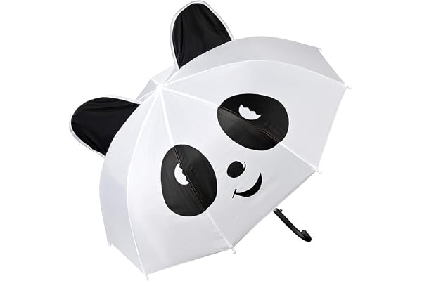 VON LILIENFELD® Parapluie Enfant Cadeau Garçon Fille Panda Jusqu'à 8 ans léger Blanc Noir