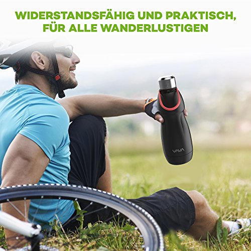 Thermosflasche 500 ML VAVA Isolierflasche Vakuumisolierte Edelstahl Wasserflasche Hält 95°C Heiße Getränke für 24 Stunden Warm (18-8 Edelstahl, Silikonabdichtung, Antirutsch-Mattierung, Gummiring) - 7