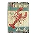 Produktbild Wandbild THE LOBSTER Holz Nostalgie Vintage Diner Antik-Stil 60x40cm