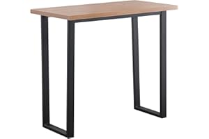 AINPECCA Bar Table Breakfast Counter Table with Oak effect top Metal Legs Industrial Style Coffee Kitchen (120x60x104cm)