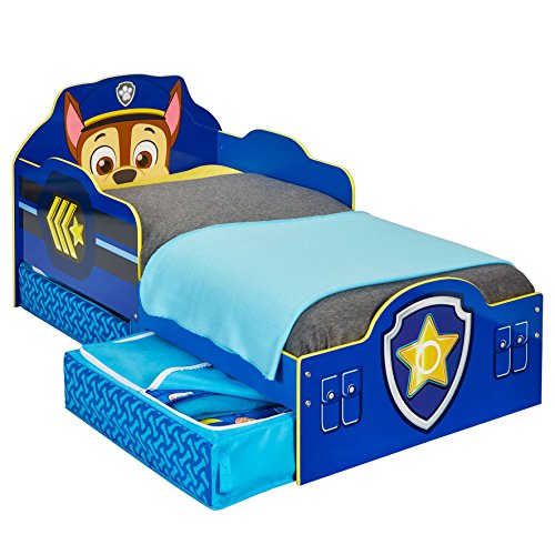 Paw Patrol Bett mit Aufbewahrungsschublade für Kleinkinder, Holz, blau