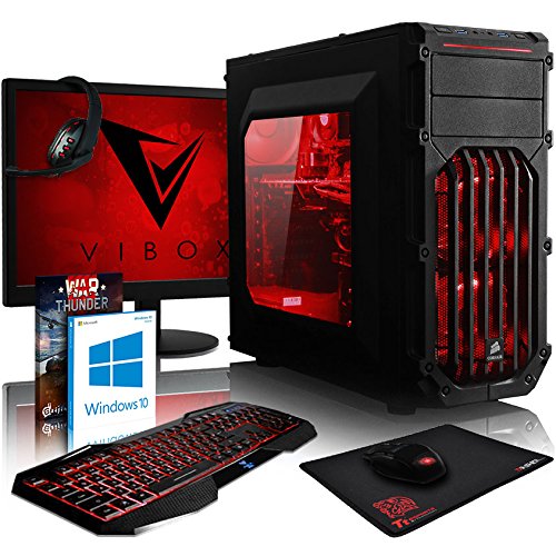 VIBOX Killstreak GLR7TX-70 Komplett-PC Paket Gaming PC - 4,0GHz AMD Ryzen 1800X 8-Core CPU, GTX 1080 Ti, leistungsfähig, Desktop Gamer Computer mit Spielgutschein, 22" HD Monitor, Gamer Tastatur & Mouse, Windows 10, Blau Innenbeleuchtung, lebenslange Garantie* (3,6GHz (4,0GHz Turbo) AMD Ryzen 7-1800X Octa 8-Core Prozessor CPU, Nvidia GeForce GTX 1080 Ti 11GB Grafikkarte, 32GB DDR4 2133MHz RAM, 240GB SSD, 2TB Festplatte, EVGA 750w Netzteil, F3 Blau Gehäuse, AM4 Mainboard)