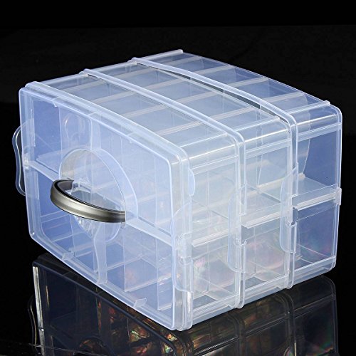 LUCKYFINE 3 Schichten Sortierbox Schmuck Boxen Aufbewahrungsbox Sortierkasten Plastik - 2