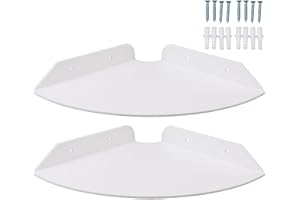 CYRANK Mensola Angolare Sospesa Per Montaggio a Parete, Organizer Per Mensole da Parete 2 Pezzi, Mensole Sospese Angolari Mensole Angolari Sospese Rotonde Per Camere da Letto, Soggiorni, Docce(bianco)