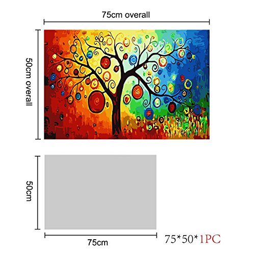 RAIN QUEEN Bunte Obstbaum HD Bilder Bilderrahmen Deko Leinwand Kunstdruck Oil Painting Canvas Landschaft Natur Holz Rahmen (ready to hang) - 4
