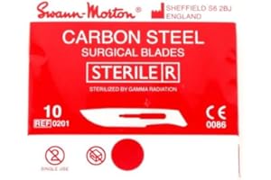 SWANN-MORTON Swann Morton No.10 Hojas de Bisturí - Estéril - Caja de 100 - Nuevo Fechado en 2021