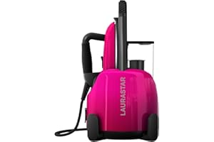 Laurastar Lift Plus Pinky Pop, 3-in-1 Bügelstation, die Kleidung entknittert, bügelt und reinigt, Hygienische Dampf, Automatische Kabelaufwicklung, Alu-3D Sohle, Vertikales Bügeln, Abnehmbarer