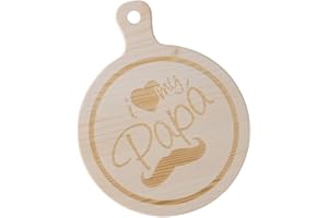 PEKIEDO Tagliere da Cucina in Legno Naturale Idea Regalo Festa del Papà con Dedica incisa Accessorio indispensabile per Cucina (Rotondo)