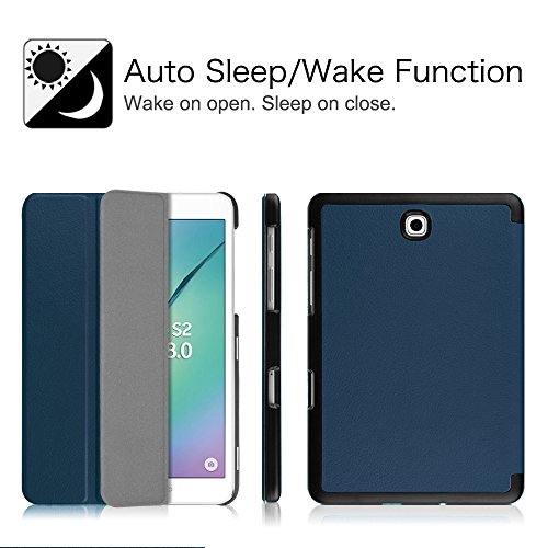 Fintie Samsung Galaxy Tab S2 8.0 Hülle Case – Ultra Schlank Superleicht Ständer Smart Shell Cover Schutzhülle Tasche mit Auto Schlaf / Wach Funktion für Samsung Galaxy Tab S2 8.0 T710 / T715 / T719 (8 Zoll) Tablet-PC, Marineblau - 2