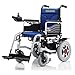 Produktbild FJW Elektrorollstuhl mit Verstellbarer Rückenlehne, tragbar Rollstuhl für Behinderte/ältere Menschen Leichter faltender Rollstuhl mit EPBS Slope Assist System,Blue