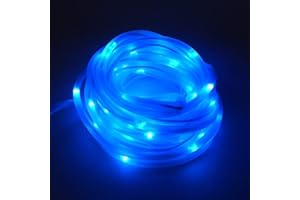 XUNATA LED Solar Light Tube 10 m 100 LEDs Lights IP65 Waterproof Tube Light for Garden, Christmas, Wedding, Party (Blue, 10 m (100 LEDs) + 2 m Lead Cable