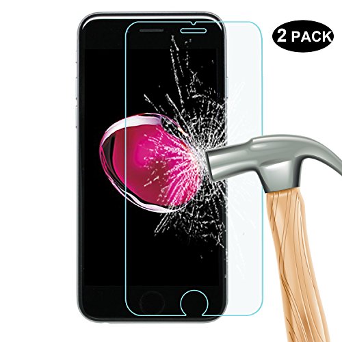[2 Pack] RBEIK iPhone 7 Screen Protector Glass, Premium High Definition 9H Hardness Anti-Scratch Bubble-Free Tempered Glass Screen Protector for Apple iPhone 7 4.7 inch / iPhone 8 4.7