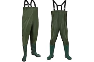Ansobea Waders pour homme - Imperméables - Avec bottes - En néoprène 70D - Nylon 70D - Pour la pêche, les fermes, les travaux de construction