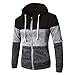 Produktbild DNOQN Baumwolle Pullover Herren Kapuzenpullover Patchwork Winter Lässige Langarm Schlanke Tasche Fit Hoodies Bluse Oben