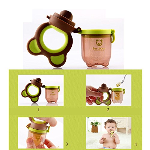 Best Born Hochwertiger BPA Freier Sicherer Fruchtsauger frische Nahrungsmittelzufuhr – BPA frei(Green) - 3
