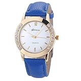 gaddrt Damenuhr Uhren, Genfer Mode Frauen Diamant Analog Leder Quarz Armbanduhr Uhren (D)