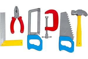 FANCY Set Herramientas de Juguete 6 Piezas - Juego de Herramientas - Taller Mecanico Juguete - Regalo para Niños 3 4 5 6 Años