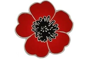 PANDA LOCO Red Poppy Flower Enamel Pin Badge Lapel Brooch – 2.6cm x 2.4cm – Hard Enamel Remembrance Poppy for Jacket, Hat, or Bag – Armistice Day Memorial Symbol