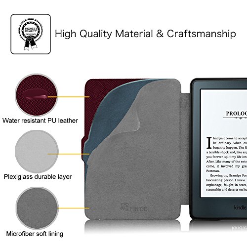 Fintie Hülle für Kindle 8 Generation – Die dünnste und leichteste Schutzhülle Tasche mit auto Sleep / Wake für Kindle eReader (6 Zoll) Touchscreen ohne Spiegeleffekte, (8. Generation – 2016 Modell), Lila - 5
