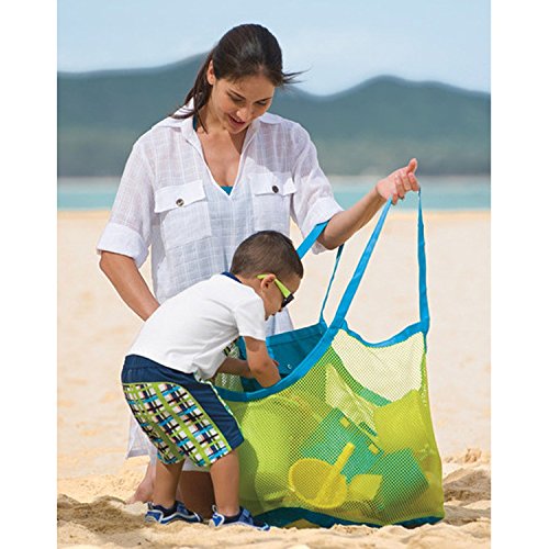 ANKKO Kinder wasserdichte Strand Tasche Sand Weg Mesh Strandtasche Shopper 45 * 45cm - 3