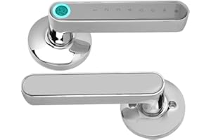 NAROOTE Zinc Alloy Fingerprint Door Lock, Home Security Lock, Keyless Entry, Bluetooth Lock, USB Charging Fingerprint Password Business Part for Home Bedroom Office(Bright chrome)