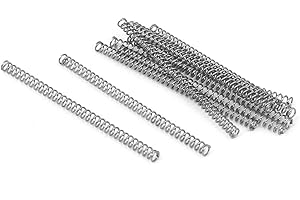 Unifizz Lot de 10 ressorts de compression en acier inoxydable 304, diamètre extérieur de 2 mm, taille du fil de 0,3 mm, longueur libre de 35 mm, ton argenté