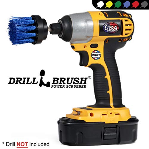 Drillbrush Lungo Blu Setola 2 pollici Diametro medio Rigidità trapano accessori Spazzola di collegamento per Trapani a batteria e driver Impact blue-media