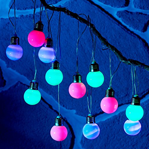 Lunartec Solar Lichterkette, 5 m, multicolor, 12 LEDs Glühbirnenform - 5