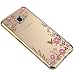Produktbild Galaxy S8+ Plus 2017 Hülle, SevenPanda Floral Schmetterling Secret Garden Design Pattern mit Bling Diamond Clear Weiche Flexible TPU Gel Slim Zurück Hülle für Samsung Galaxy S8+ Plus 2017 - Gold