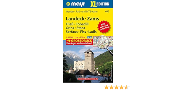Landeck Zams Xl Wander Rad Und Mountainbikekarte Gps Genau 1 25000 Mayr Wanderkarten Amazon De Kompass Karten Gmbh Bucher