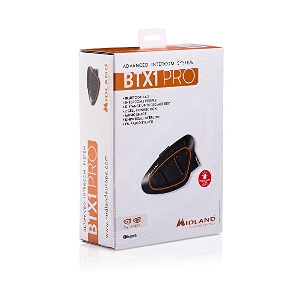 Midland BTX1 Pro Twin con altavoces HI FI - Intercomunicador, color amarillo - Imagen 4