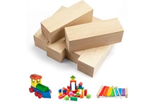Favengo 6 PCS 10 x 5 x 5 cm Basswood Carving Blocks Large Whittling Wood Blocks Unfinished Wood Block Natural Whittling Basswood Blocks Carving Woods Block for DIY Crafts Beginners Adults Kids