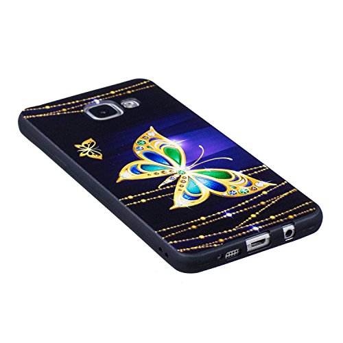 Samsung Galaxy A5 2016 / SM-A510 Hülle, Chreey [Prägemuster] Full Body Cover Bumper Case Weich TPU Silikon Handyhülle Matt Kratzfeste Anti-Rutsch Schutzhülle Backcover [Diamant Schmetterling] - 2