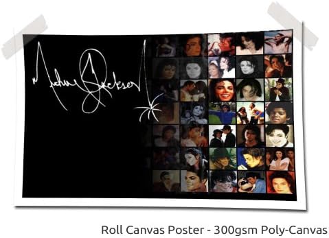 Michael Jackson Signature, Size: 60" x 40" (150cm x 100cm Approx), Music Rap Pop Canvas Poster Art Picture Print (CANVAS POSTER)