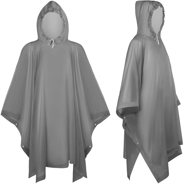 6 Poncho Trasparenti Impermeabili - Per Adulti, Con Cappuccio, Leggeri E Portatili - Foto 10