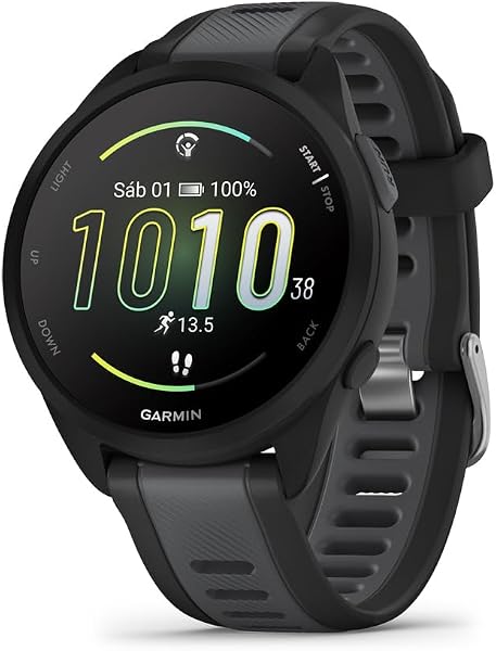 Garmin Forerunner 165 Music, Reloj Inteligente para Correr con GPS, Pantalla Táctil AMOLED, Métricas Optimizadas, Planes de Entrenamiento, Pay, Autonomía de 11 Días, Negro - 1