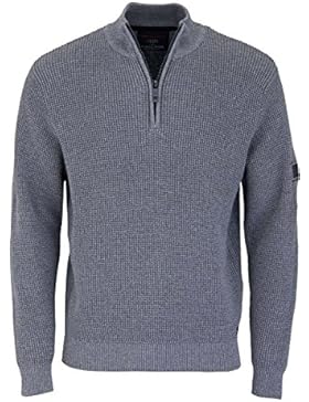 CASAMODA Troyer Langarm Reißverschluss Baumwolle mittelgrau