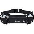 Proberos® Running Belt with Dual Water Bottles, Adjustable Hydration Belt and Waist Pack for Running and Cycling, Fanny Pack Fits 7 inches Phones, Waist Bag for Running Hiking Climbing