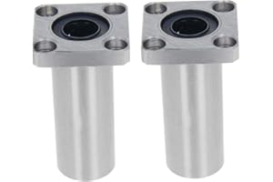 Othmro Roulements à billes linéaires LMK12UU - Bride carrée extra longue - Alésage de 12 mm - Diamètre extérieur de 21 mm - Longueur de 57 mm - Lot de 2