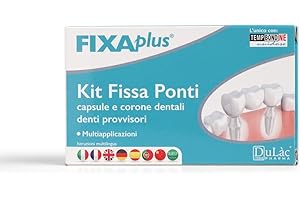 DULÀC FARMACEUTICI 1982 Dulàc - Kit Fissa Ponti con Cemento Dentale Provvisorio, Dispositivo Medico Made in Italy per Ponti Dentali, Capsule, Denti a Perno, Multiapplicazione, Autoindurente