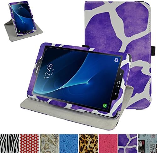 MAMA MOUTH TAB A 10.1 2016 Rotating Case, 360 Degree Rotary Stand With Cute Cover For 10.1" SAMSUNG GALAXY TAB A 10.1 T580N T585N Android Tablet 2016,Giraffe Purple
