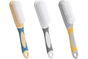 DINGFENG Paquete de 3 Cepillos para Zapatos Cerdas Suaves Cepillo para Limpiar la Ropa Cepillo para la Colada del Hogar, Práctico Cepillo Zapatos Plástico, Fibras Naturales Y Cuero