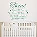 Twins Nursery or Bedroom Wall Sticker Quote. Footprints Decal. 18 Colours to choose from! FREE P&P!