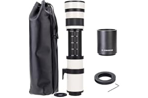JINTU 420-1600 mm f/8.3 HD téléobjectif Zoom Manuel pour appareils Photo Reflex Canon Nikon 4000D 2000D T7 T7i T6 T6i T5 T5i 80D 77D 650D 70D 60D 50D 5D D5600 D5500 D3100 D3200 D3300 D3400 D90 0D7500