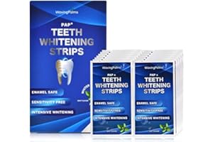WAVING PALMS Whitening Strips, Zahnaufhellung, 28 nicht-sensibilisierende Streifen für Zahnaufhellung, peroxidfreie Bleaching-Zahnstreifen für 14 Anwendungen zur professionellen und sicheren Zahnaufhellung