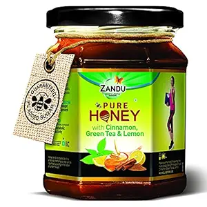 Zandu Pure Honey with Cinnamon, Green Tea and Lemon - 250 g