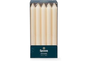 Spaas Unscented Dinner Candles 21/240mm, 8 Hours, 10 Pieces, Ivory