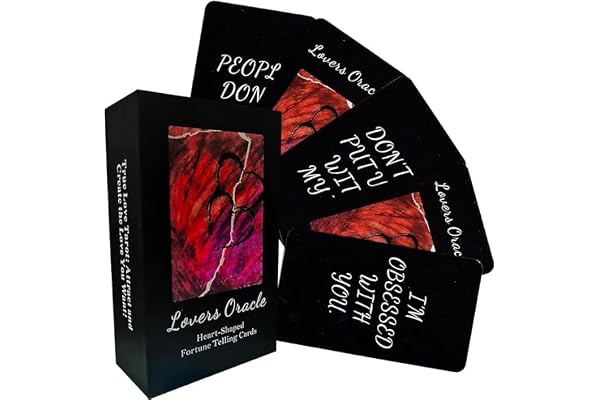QCFQCF Cartes d'oracles d'amour - Tarot pour débutants, 80 cartes avec deux flammes - Deck d'oracles pour la romance et l'amour - Avec messages